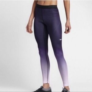 Nike Pro Hyperwarm Purple Ombre Dri-Fit Legging S